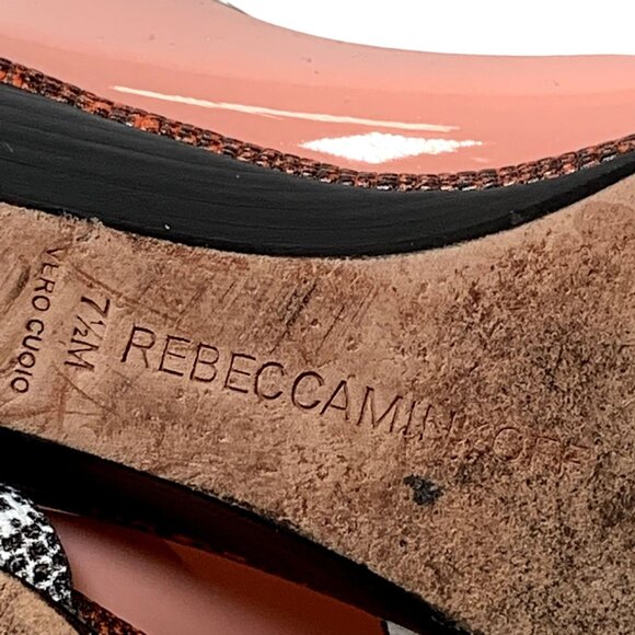 Rebecca Minkoff Sandals Womens 7.5 Wedge Ankle Strap Zip Multicolor Animal Print - Picture 7 of 16